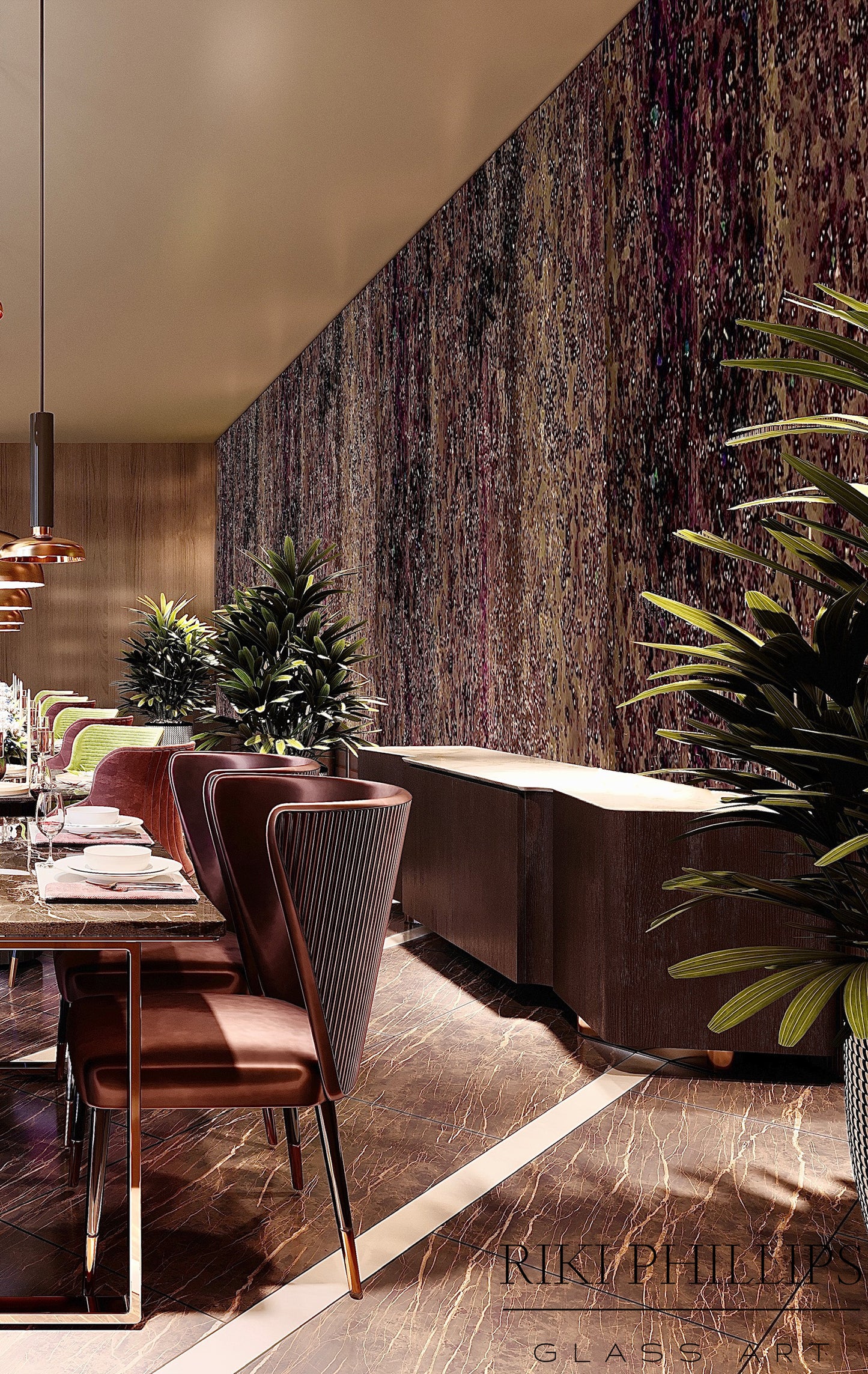 Feature wall, dining room