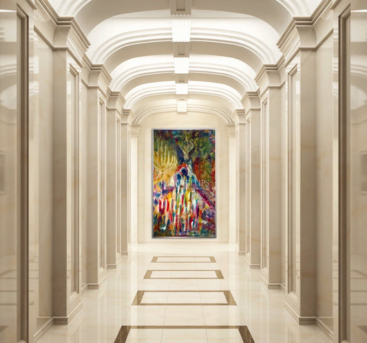 Lighting candles, Mother & children